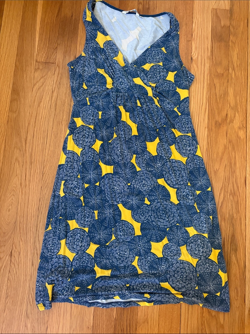 Boden Navy and Yellow seashore  Sleeveless Dress